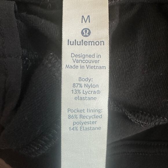 Lululemon Mens Discipline Pant Medium Short Black LM5479S Stretch Athletic EUC - Picture 7 of 10